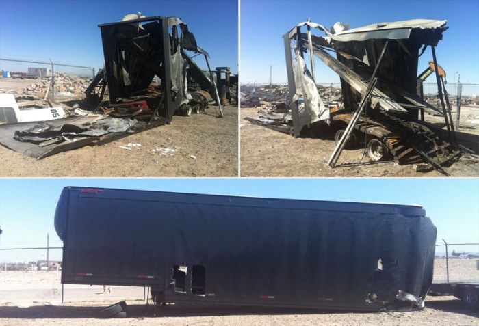 Самый неудачный день водителя грузовика, перевозившего суперкары (6 фото)