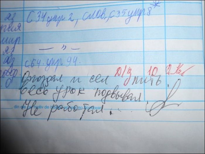 Смешные замечания в школьных дневниках (32 фото)