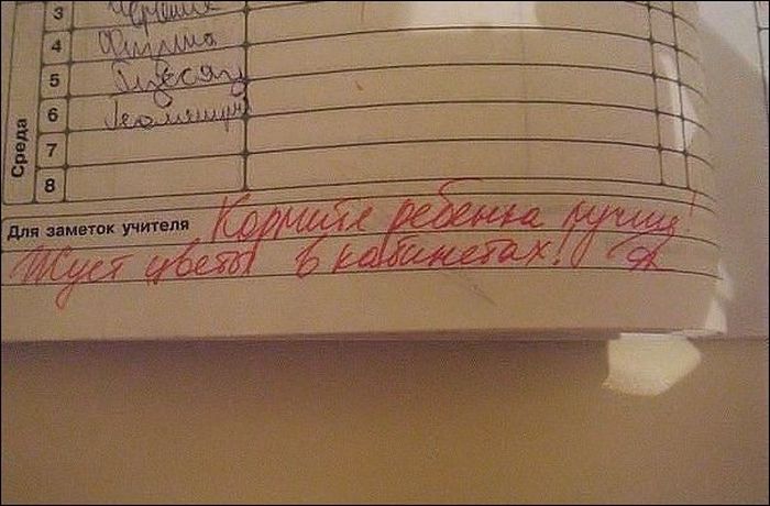 Смешные замечания в школьных дневниках (32 фото)
