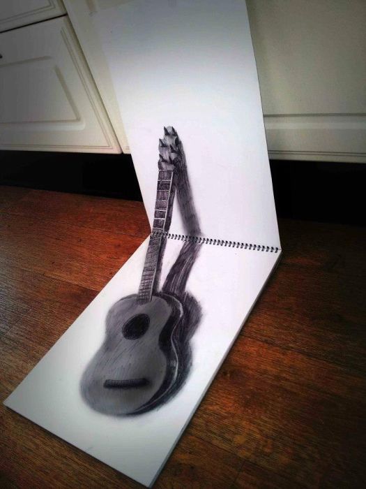 3D рисунки на плоской бумаге (41 фото)