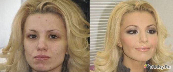 Стриптизерши "до и после макияжа" (12 фото)