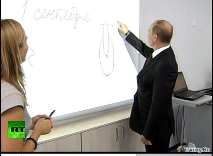 Владимир Путин удивил детей своим странным рисунком (24 фото + видео + гиф)
