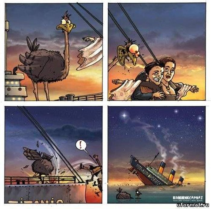 Прикольные комиксы про страуса (20 фото)
