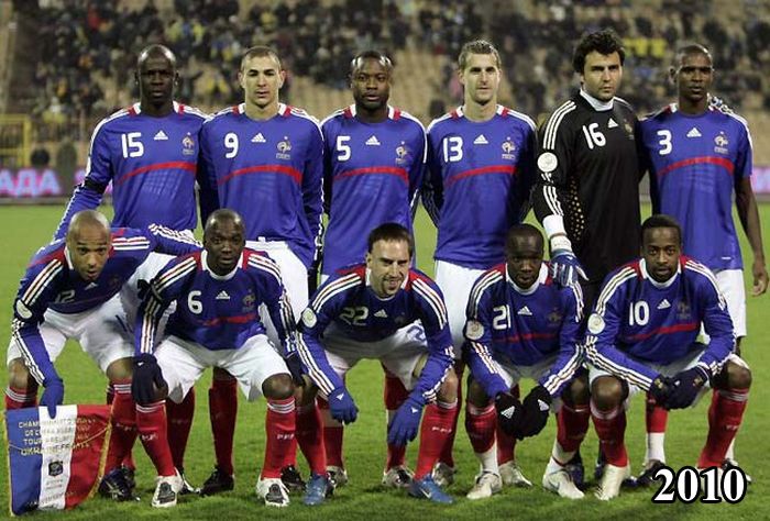 Сборная Франции по футболу "тогда и сейчас" (4 фото)