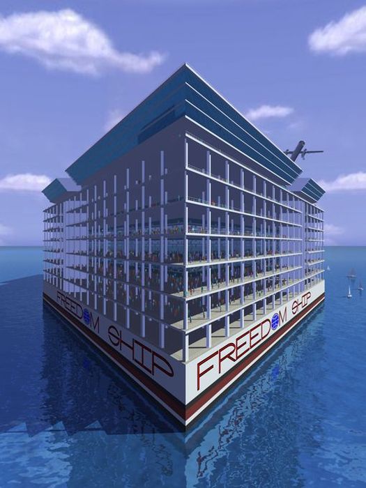 "Корабль свободы" - концептуальный плавающий город (8 фото)