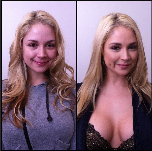 Порноактрисы до и после макияжа