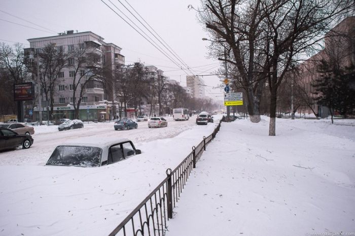 Фотоотчет из заснеженного Ростова-на-Дону (34 фото)