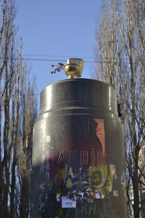 Золотой унитаз на Евромайдане в Киеве (6 фото)