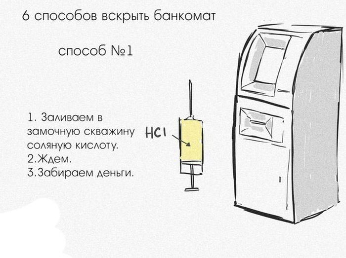 Необычные способы взломать банкомат (6 картинок)