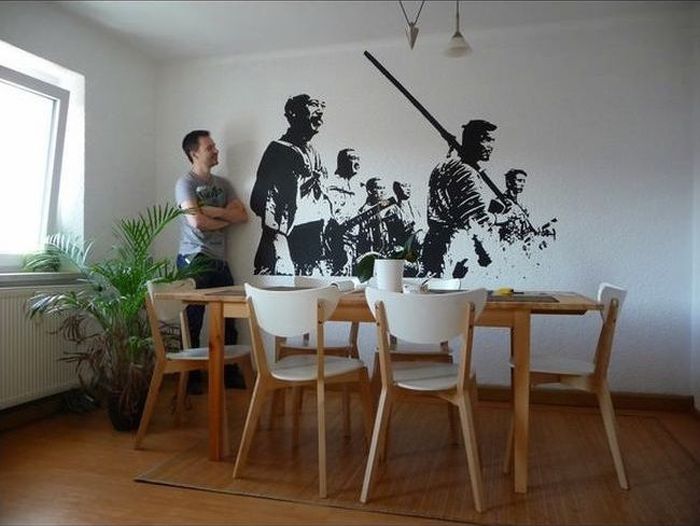 Креативный способ нарисовать картину на стене (10 фото)