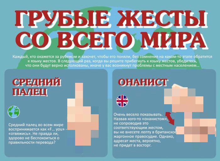 Грубые жесты из разных стран мира (1 картинка)