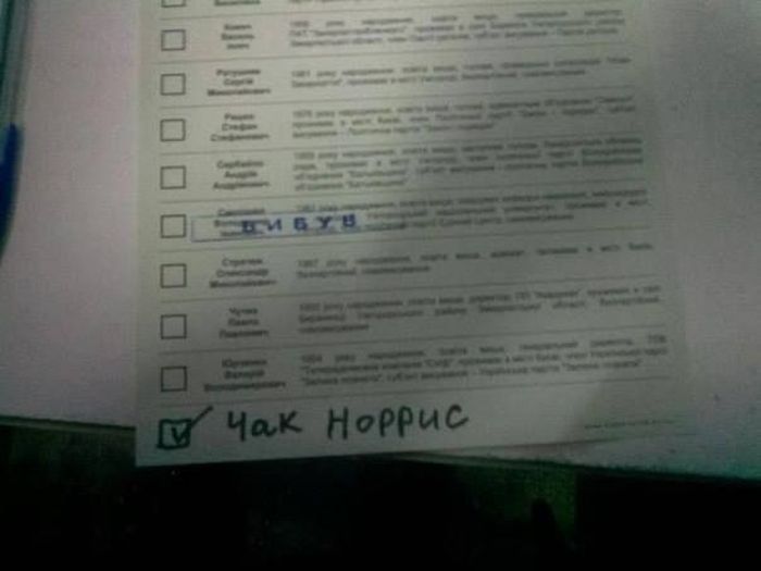Испорченные бюллетени с выборов президента Украины 2014 (20 фото)