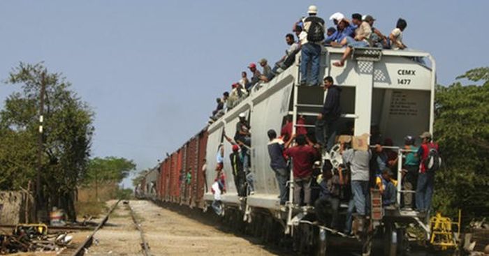 Опасный способ нелегально попасть на территорию США из Мексики (32 фото)