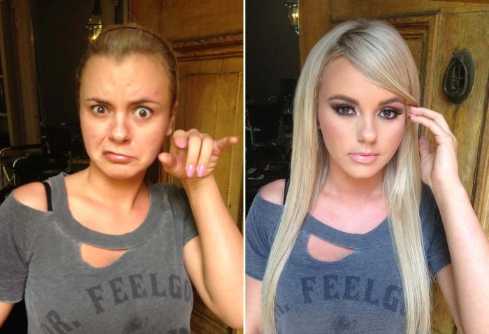До и после макияжа (52 фото)