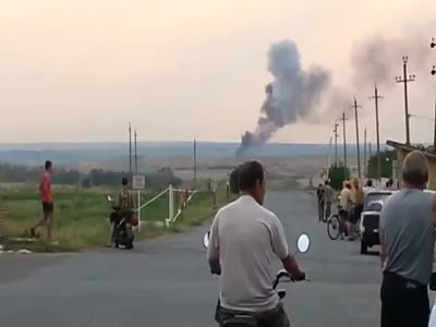 Видео с места падения сбитого МИГ-29 ВВС Украины (4.5 мб)