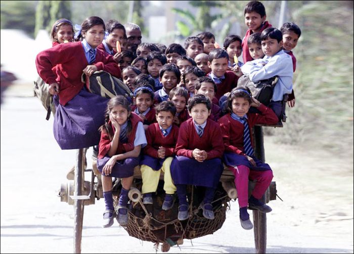 Трудный путь в школу в разных странах мира (25 фото)