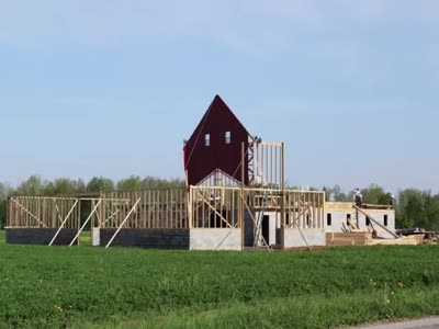 Как амиши строят дом за день всей общиной (17.5 мб)