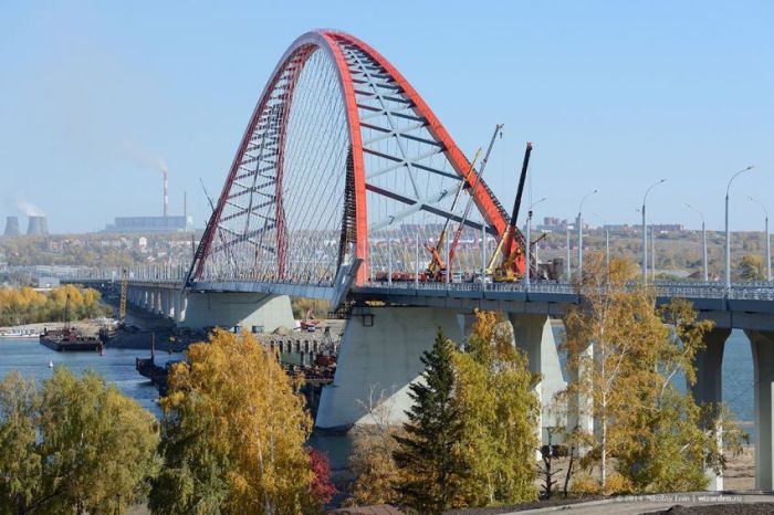 Испытание нового Бугринского моста на прочность (37 фото)