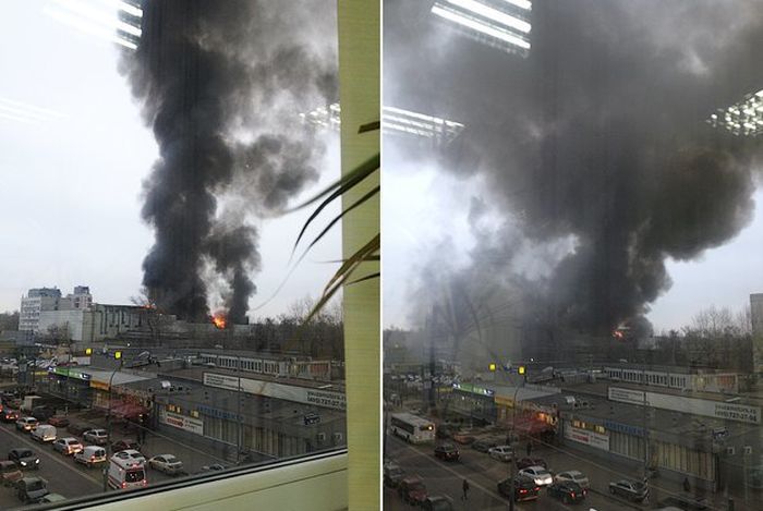 Крупный пожар по улице Перовской в Москве (12 фото + видео)