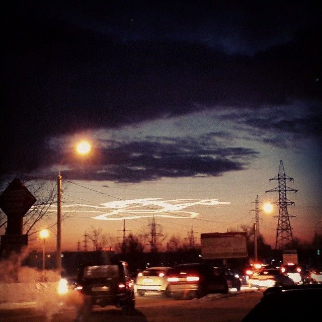 Природный феномен над вечерним Барнаулом (9 фото)