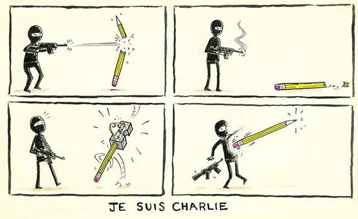 Реакция коллег убитых карикатуристов на действия террористов (28 рисунков)