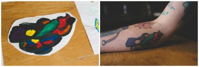 Детские рисунки превратились в татуировки на руках отца (10 фото)