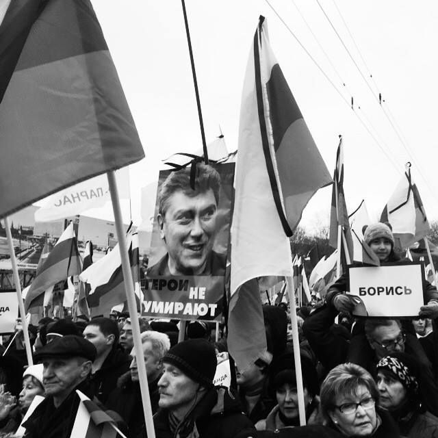 Память Бориса Немцова почтили траурным маршем (25 фото)