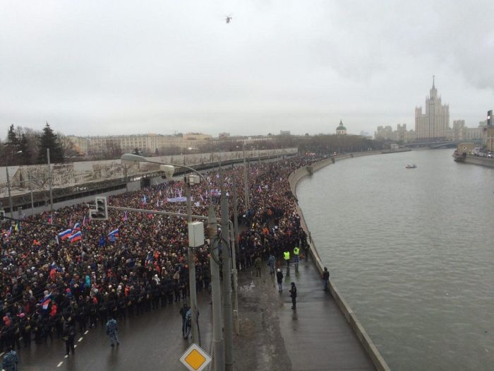 Память Бориса Немцова почтили траурным маршем (25 фото)