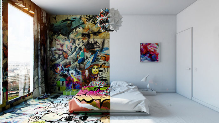 Двойная комната в исполнении украинского художника Павла Ветрова (6 фото)