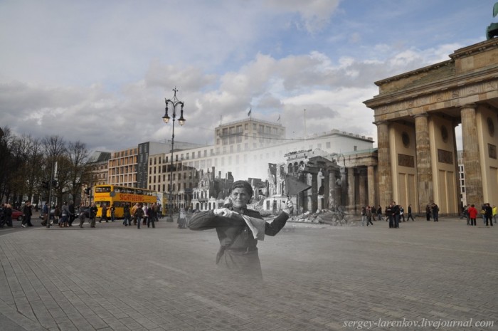 Фотореконструкция: Берлин в послевоенные годы и в наши дни (50 фото)