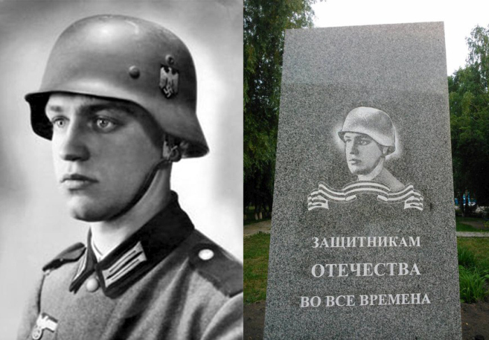 На Урале установили памятник защитникам отечества с фотографией немецкого солдата (2 фото)
