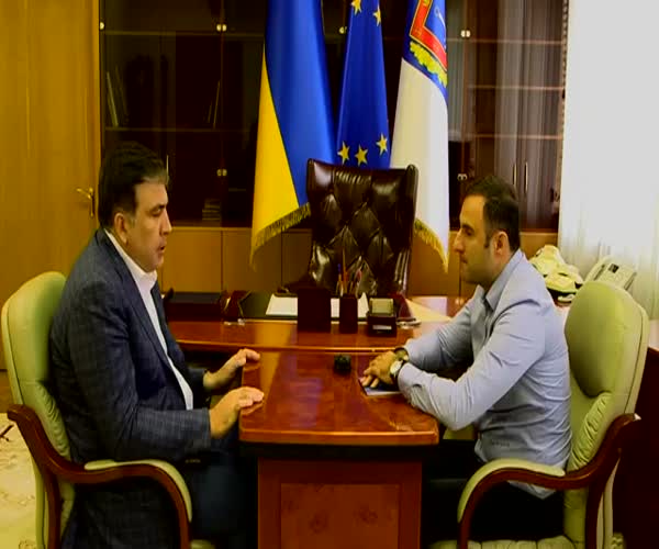 Глава одесской милиции приеме у губернатора Михаила Саакашвили
