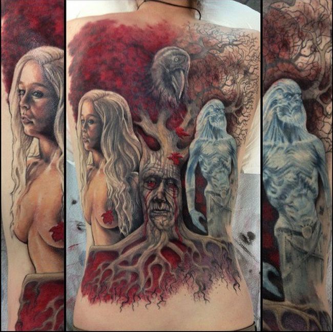 Татуировки на телах поклонников сериала «Игра престолов» (37 фото)