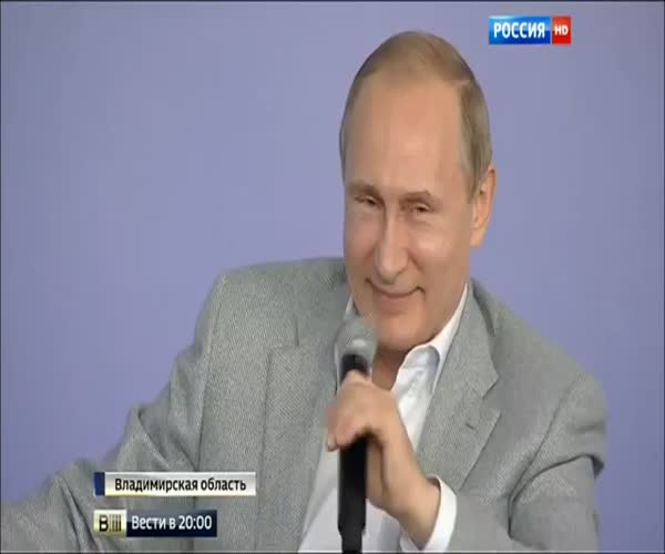 Парень тормозит во время беседы с Путиным