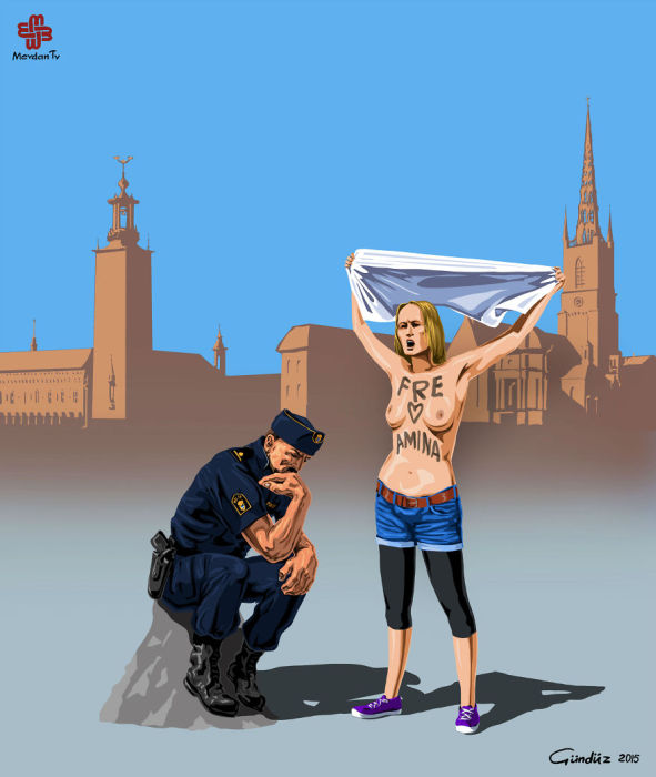 Полицейские разных стран мира на картинках Гундуза Агаева (16 рисунков)