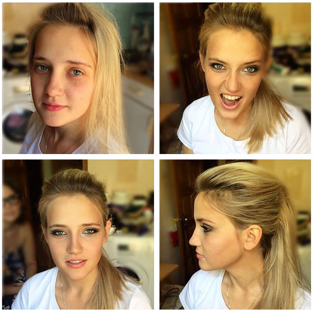 Преображение девушек при помощи макияжа (23 фото)
