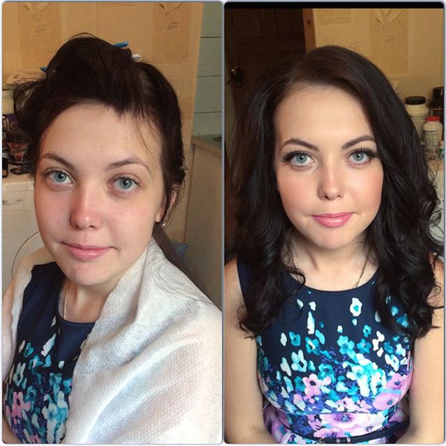 Преображение девушек при помощи макияжа (23 фото)