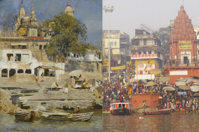 Как изменились различные города на известных картинах в течение столетий (38 фото)