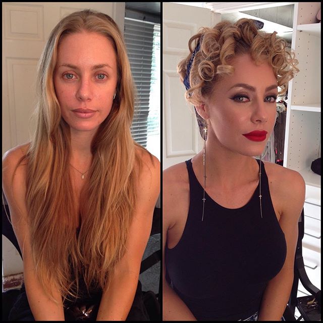 Модели журнала Playboy и прочие девушки до и после макияжа (55 фото)