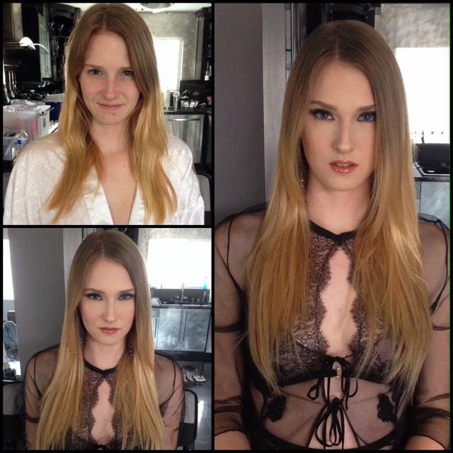 Модели журнала Playboy и прочие девушки до и после макияжа (55 фото)