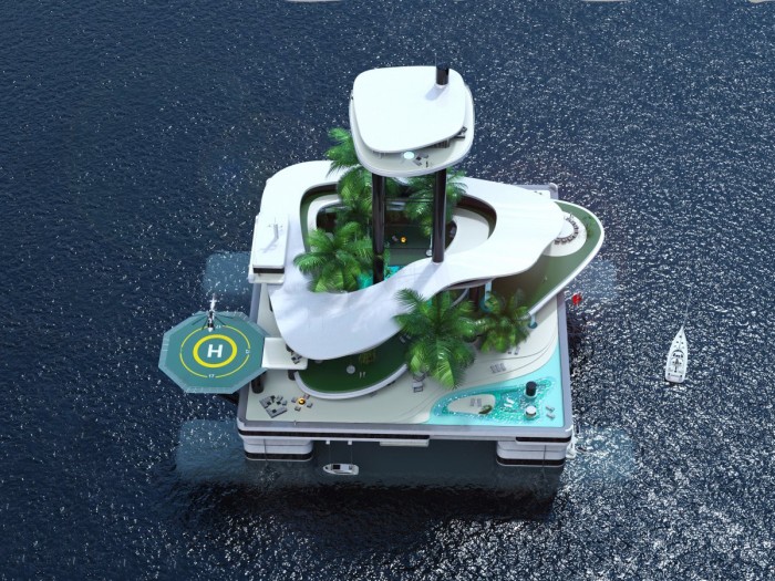 Миллиардерам предложили искусственный остров-пентхаус вместо яхт (10 фото)