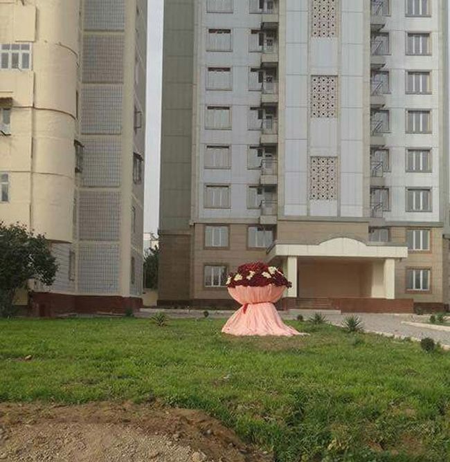 Романтик из Ташкента подарил возлюбленной огромный букет роз стоимостью более 2000 долларов (8 фото)