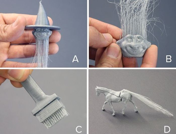 Американцы «научили» 3D-принтер печатать волосы (4 фото)