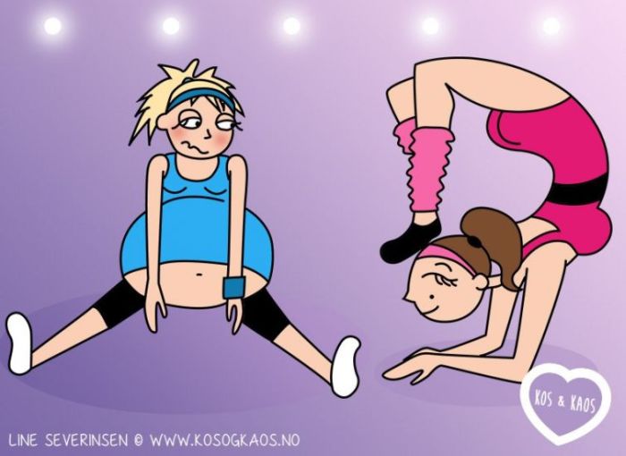 Ежедневные проблемы беременных женщин в веселом комиксе Лайн Северинсен (18 картинок)