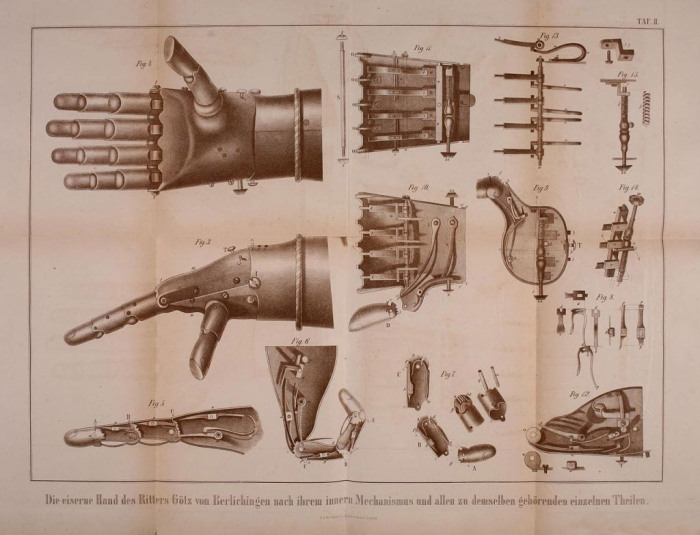 Механический протез руки немецкого рыцаря Геца фон Берлихингена, жившего в XVI веке (6 фото)