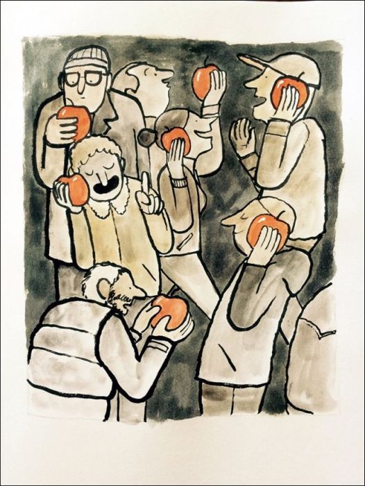 Зависимость современного человека от смартфонов в рисунках Жана Жюльена (20 картинок)