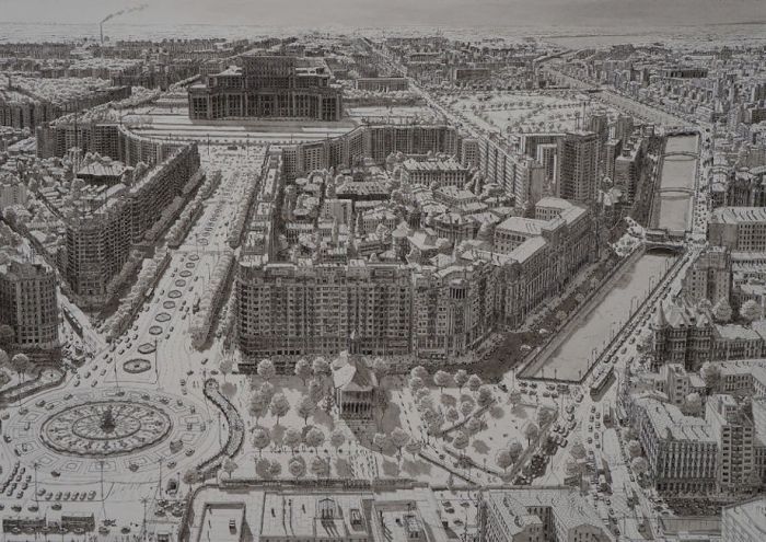 Рисунки городов по памяти от Стефана Бликроуда (14 фото)