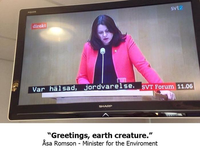 Веселые политические дебаты на шведском телевидении (9 фото)