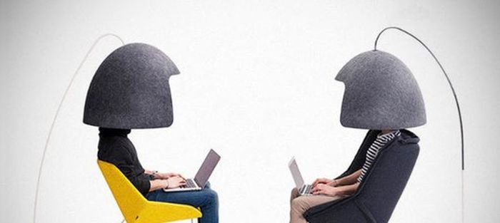 Офисный шлем - новинка для тех, кому надоел шум в офисе (5 фото)