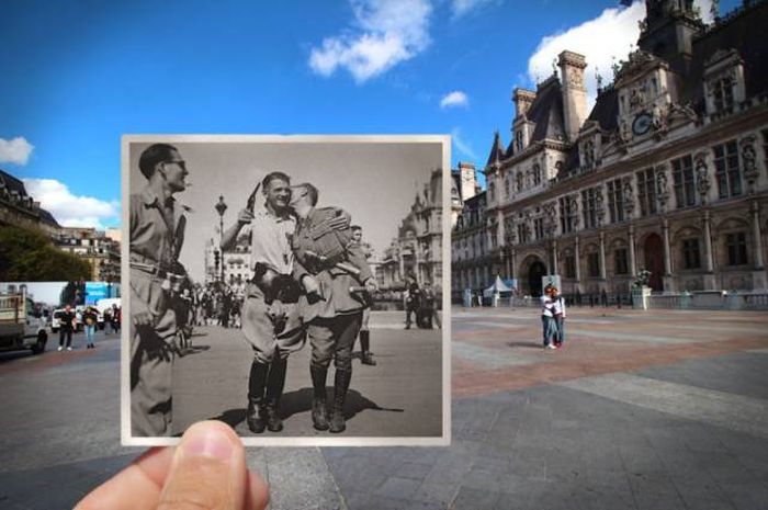 Прогулка по улицам Париже в компании ретро фотографий (16 фото)